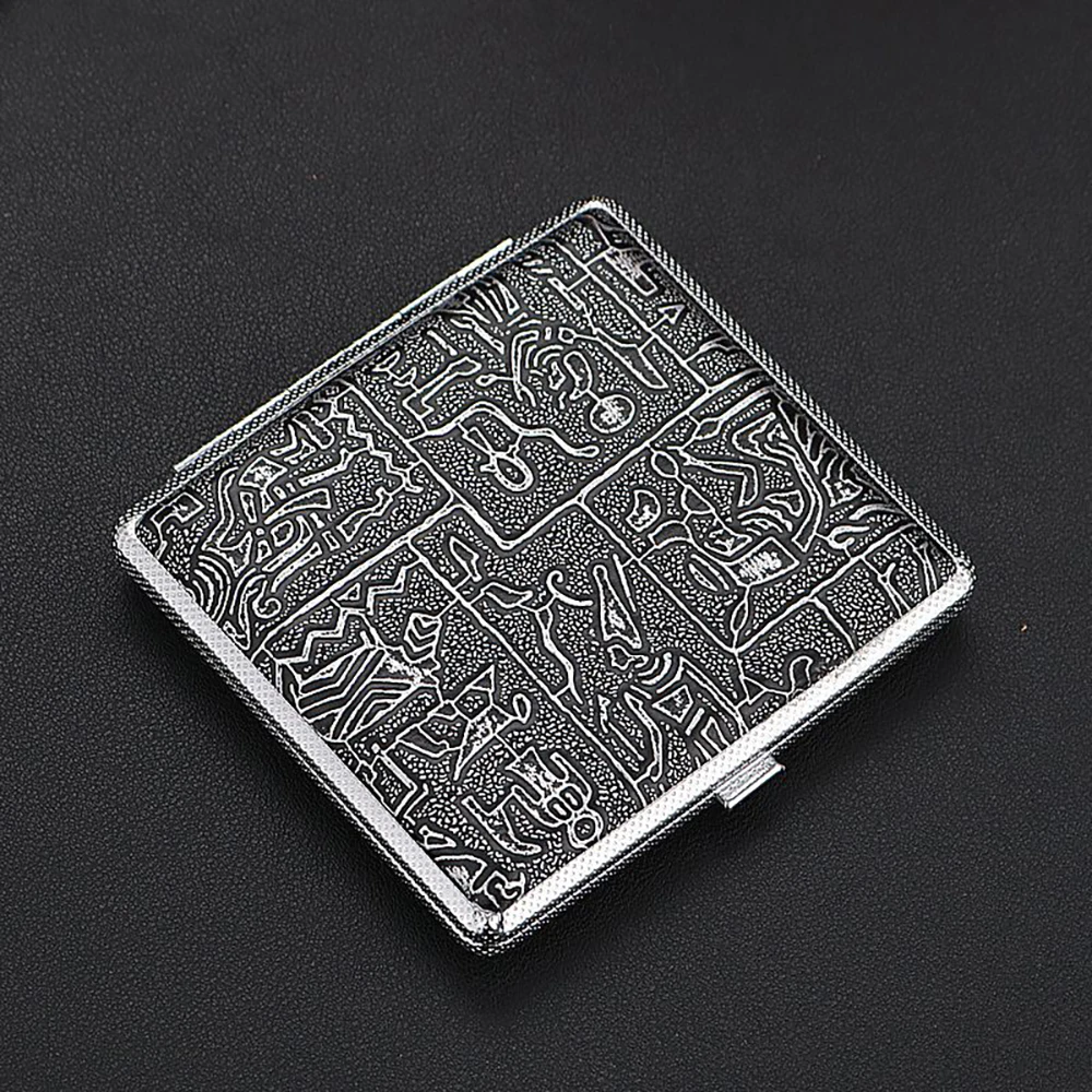 Capa de armazenamento para cigarro, 20 varas, presente para homens, caixa de cigarro de couro, metal, couro, acessórios para fumar