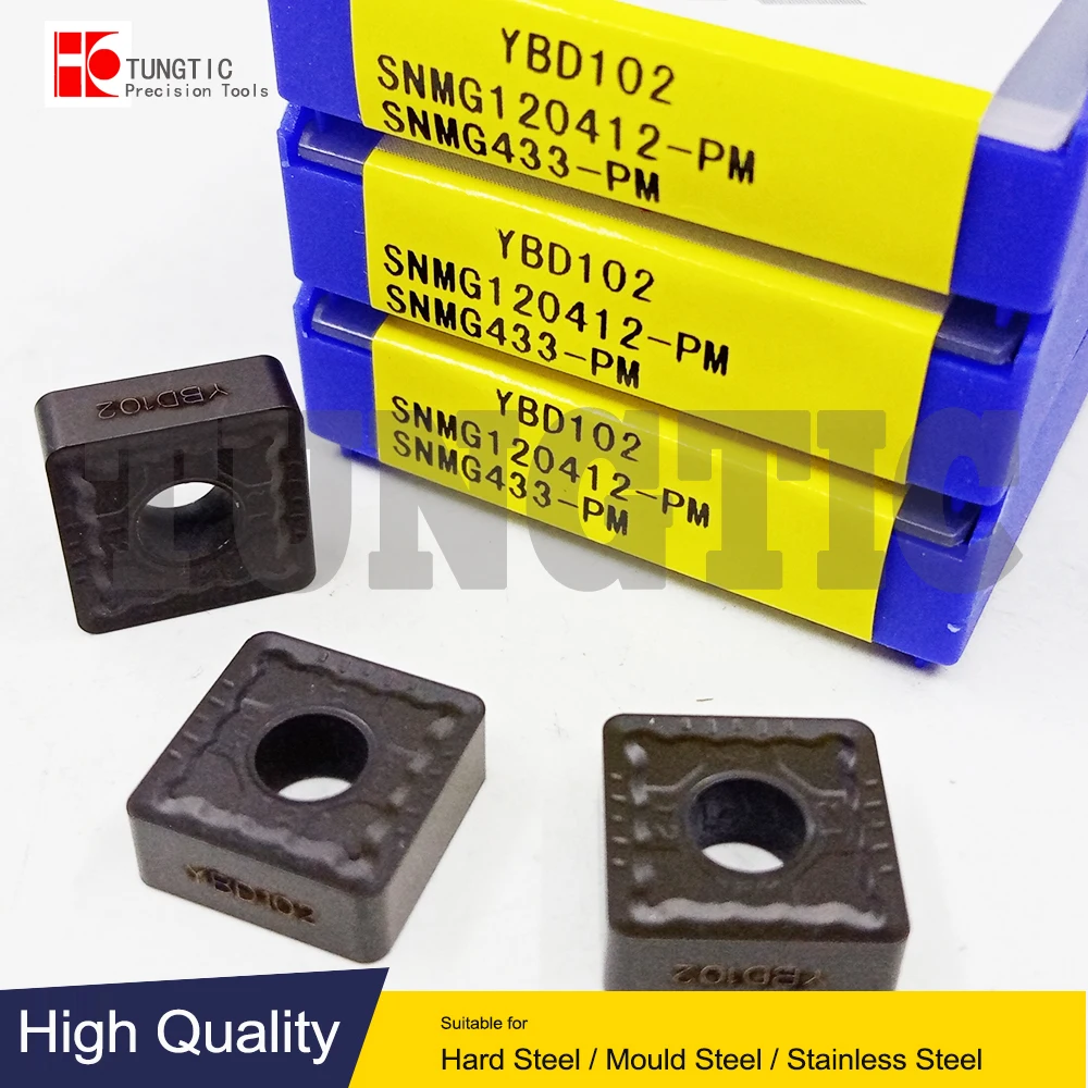 

SNMG120412-PM YBD102 SNMG433-PM SNMG 120412 PM Твердосплавный токарный резец Вставки для токарного станка Инструменты для обработки металла для ЧПУ