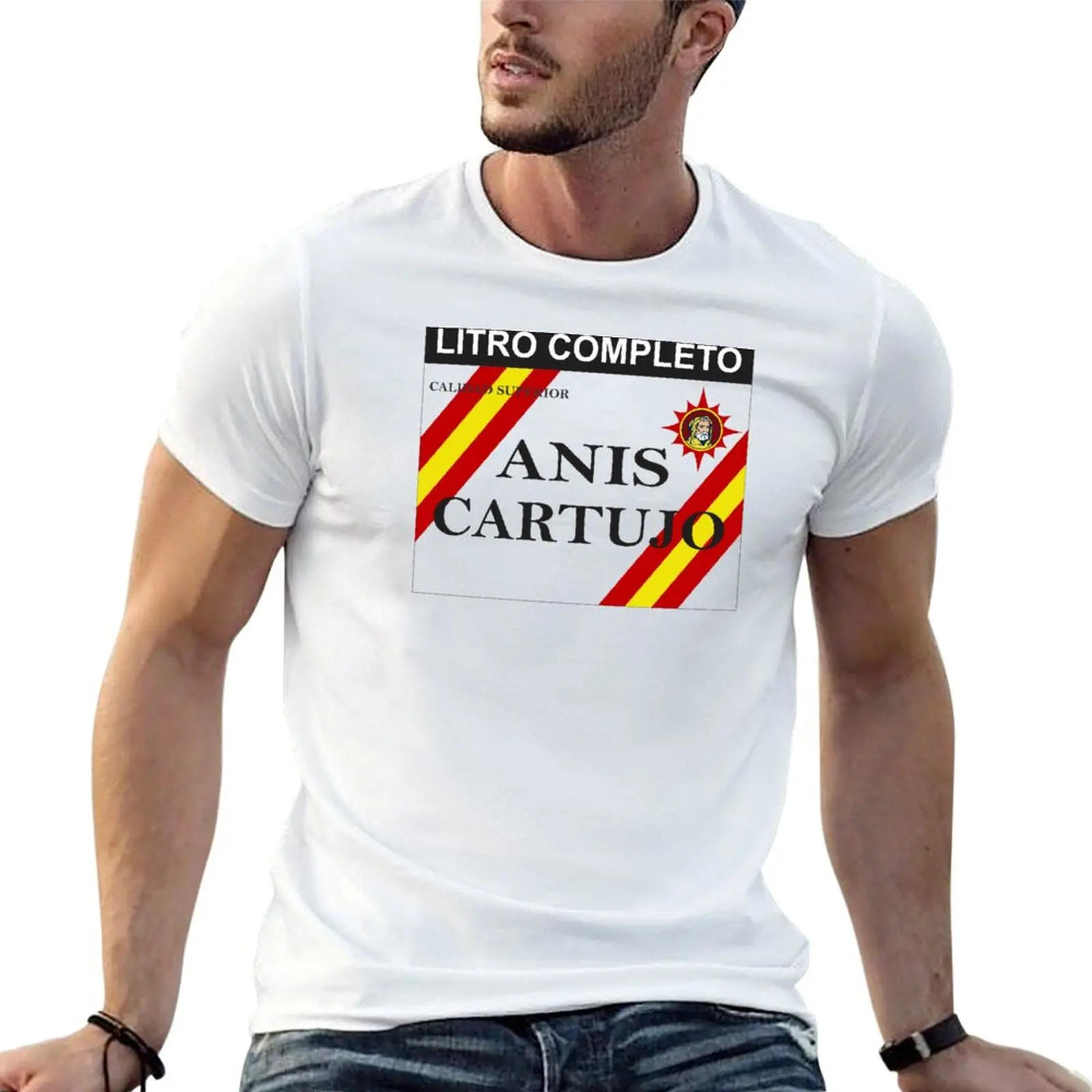 Camiseta ANIS CARTUJO, camisetas con estampados, camisetas con estampado personalizado para hombre, paquete de camisetas blancas