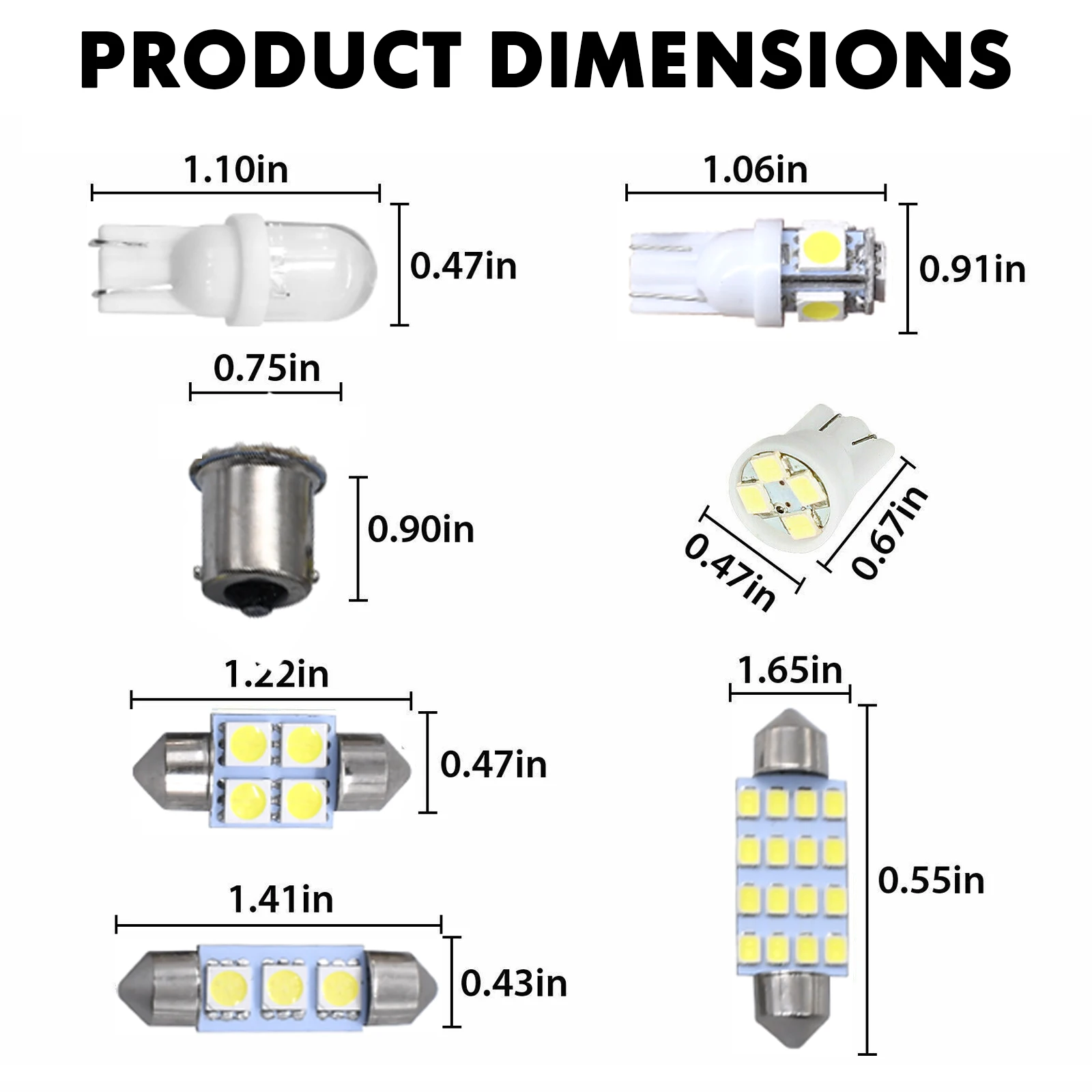 28Pcs Car Interior White LED Light Mini Bulbs Mixed Kit 6000K Canbus Auto Dome Reading Footwell License Plate Lamp Accessories