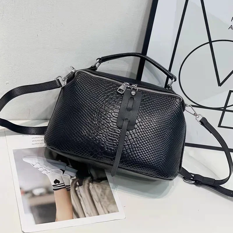 New Fashion Alligator Women Handbags European Designer Cow Genuine Leather Shoulder Bags Female Girl Brand Luxury Crossbody Bag