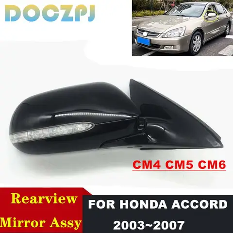 7PINS Power Folding Car Side Door Mirror Assembly Fit For Honda Accord CM4 CM5 CM6 2003 2004 2005 2006 2007 With LED Turn Signal