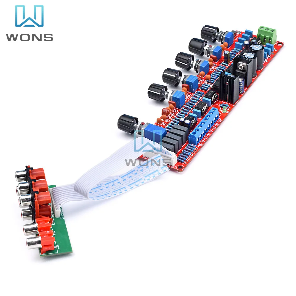 

AC 0-15V NE5532 HIFI 5.1 Sound Board Preamplifier Board Volume Control Panel 2.0 Audio or 5.1 Audio Input