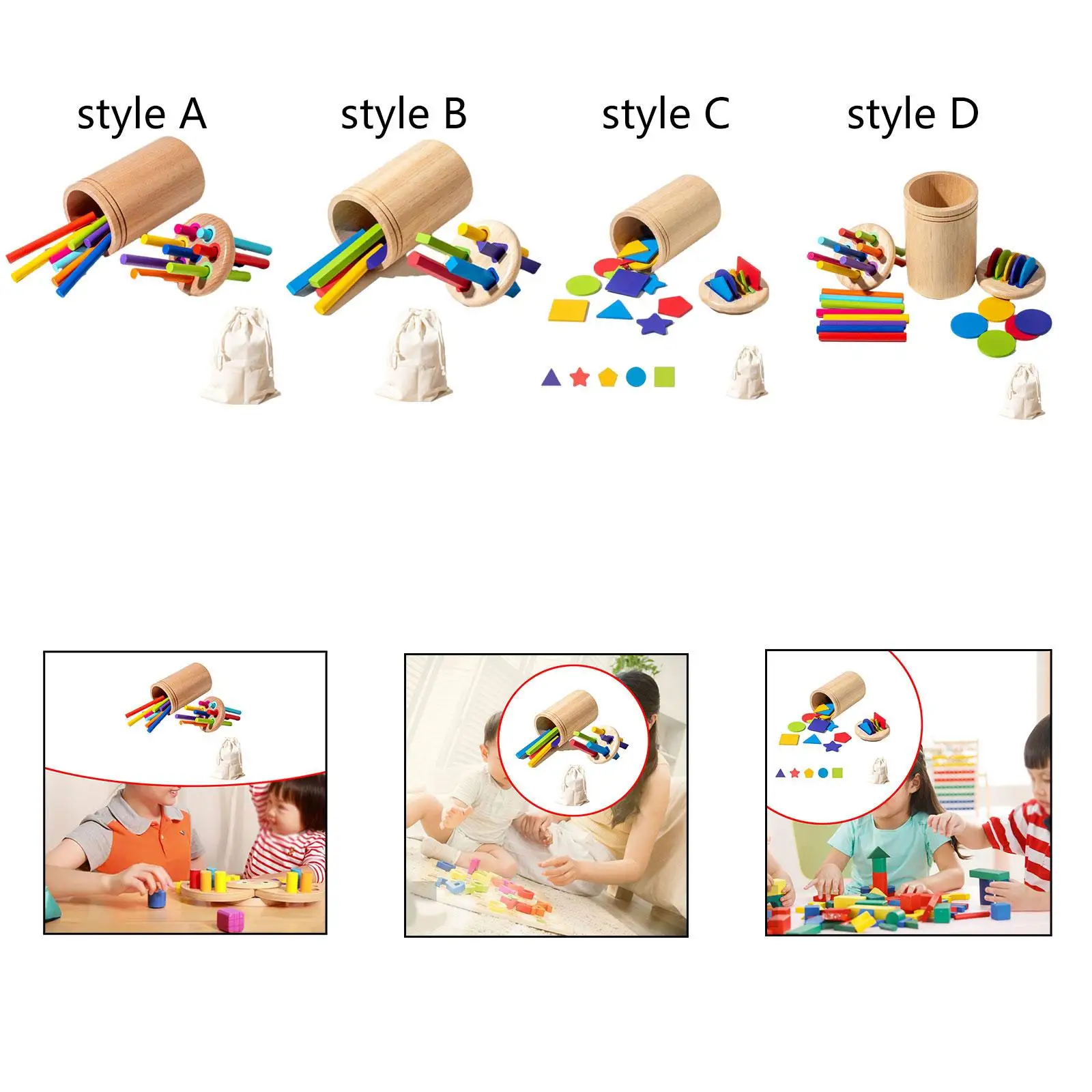 Giocattolo educativo per l'ordinamento delle forme del colore Giocattolo educativo per il riconoscimento dei colori della forma in legno Giocattolo Montessori Giocattolo per l'apprendimento precoce per il regalo dei bambini