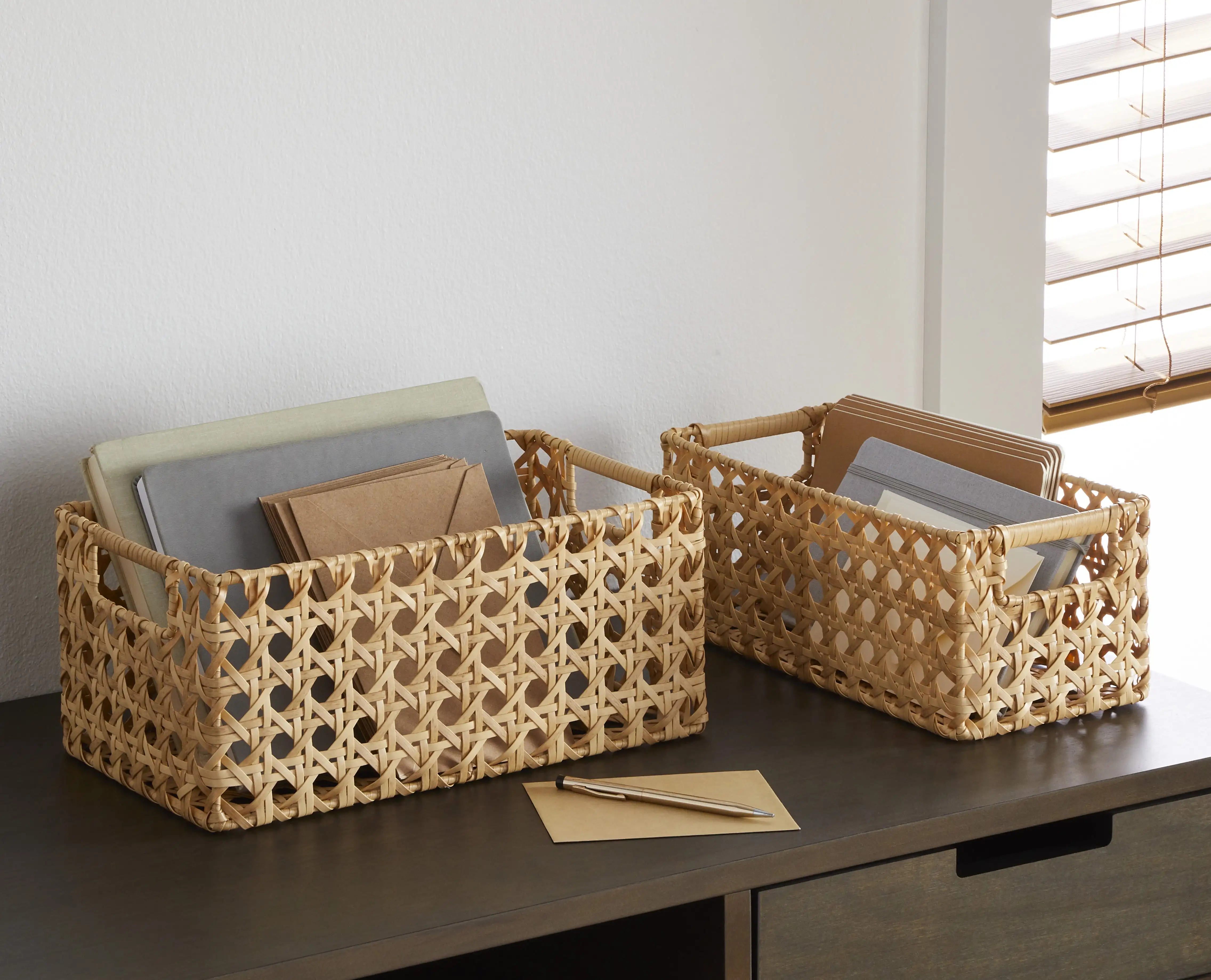 

Better Homes & Gardens Natural Cane Weave Basket Set, 2-Piece