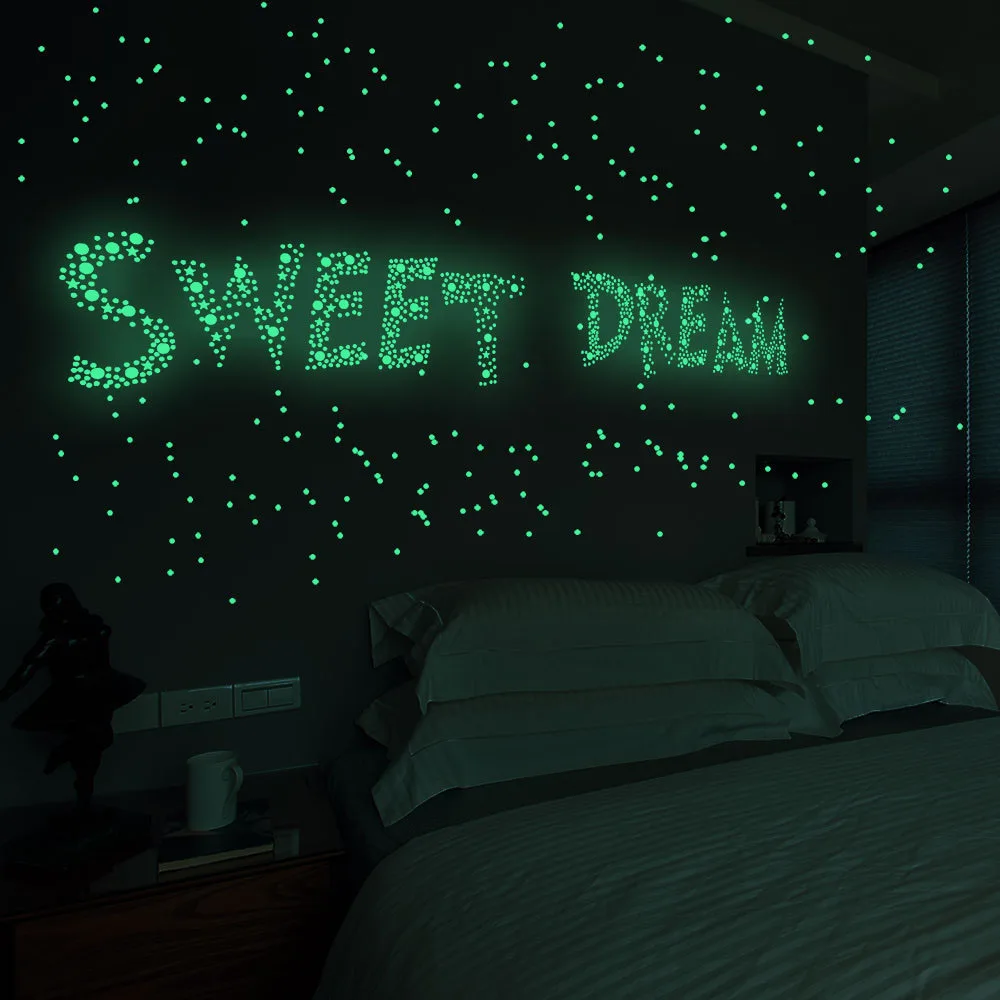 3D Bubble Luminous Stars Dots Wall Stickers Kids Room Bedroom Home Decoration Decal Glow In The Dark DIY Stickers Decorate
