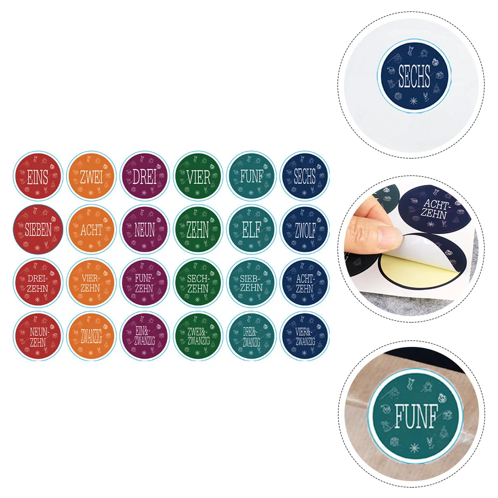 

10 Sheets Calendar Sticker Stickers Adhesive Christmas Number New Year Self-adhesive Paper Holiday for Cards Planner