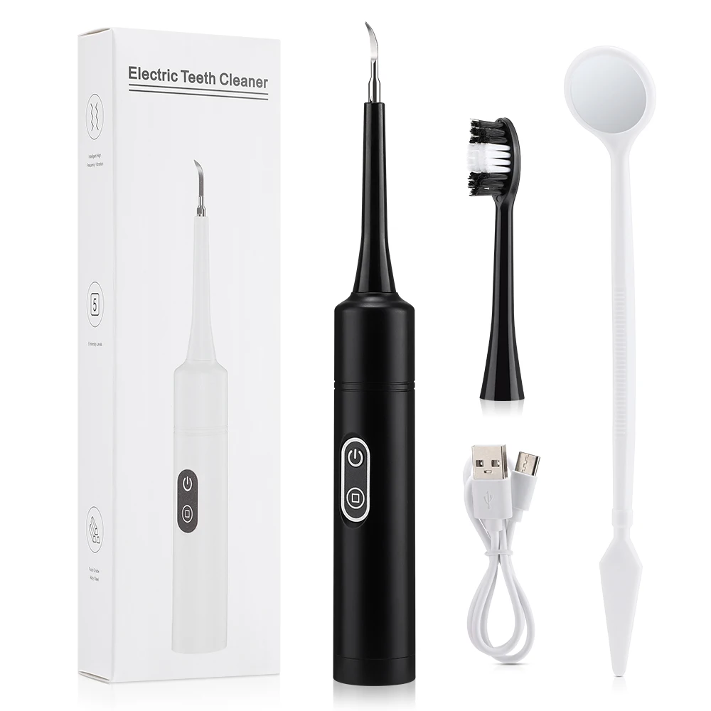 

Электрическая звуковая зубная щетка-очиститель для удаления зубного камня и налета, 5 режимов, портативный набор для отбеливания и чистки зубов