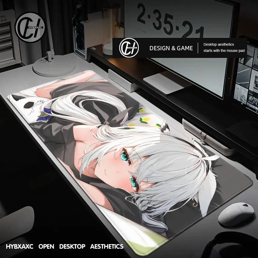 

1pc Shirakami Fubuki Mouse Pad Mouse Mat Desk Mat With Pad Gaming Accessories Prime Gaming XXL
