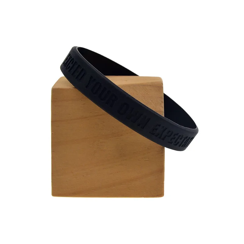1 PC EXCEED YOUR OWN EXPECTATIONS NOTHING IS IMPOSSIBLE Silicone Bracelet Positive Message Bangle