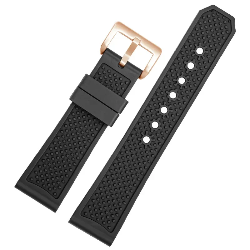 For Cartier Calibre London Tank Strap W7100056/WSCA0006W7100037/W7100041/7100015 man fluoro rubber silicone watchband 23mm 24mm