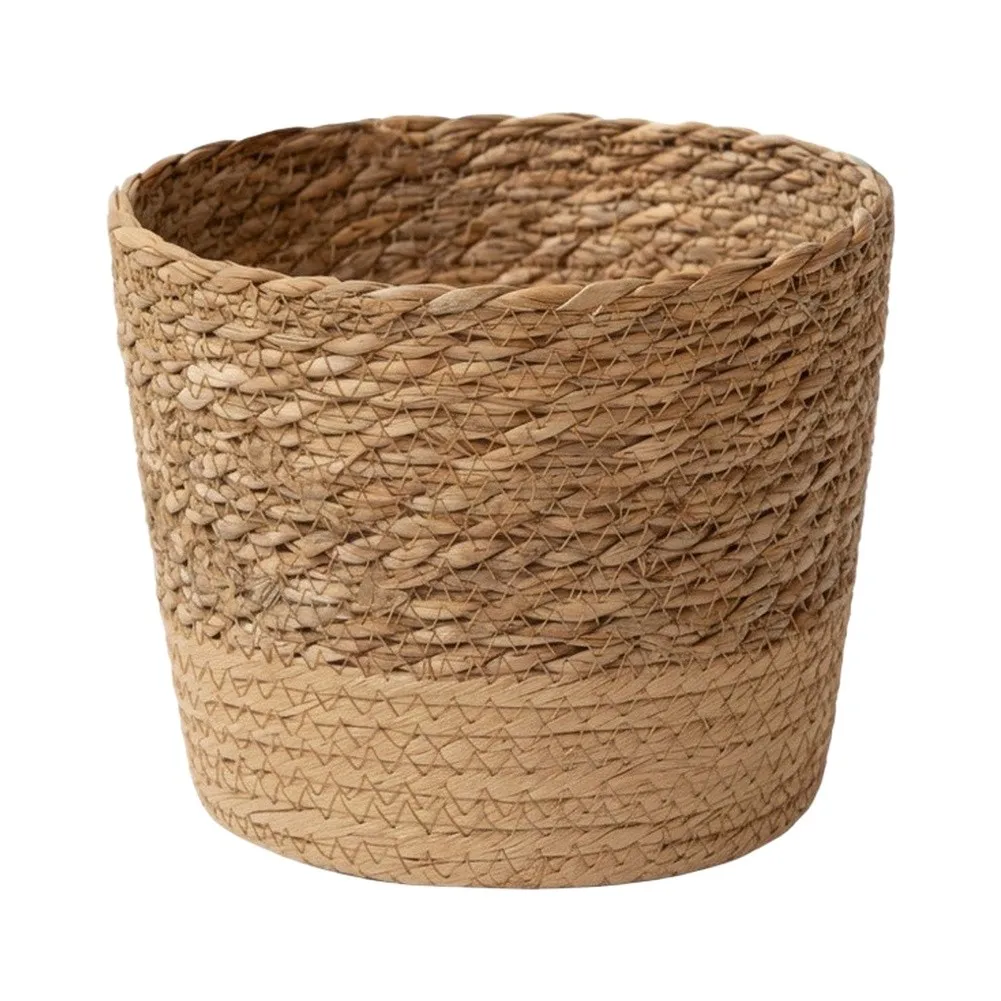 1PC Handwoven Straw Plant Basket With Leak Straw Weaving Flower Plant Pot For Home Decor Multifunctional Storage Basket