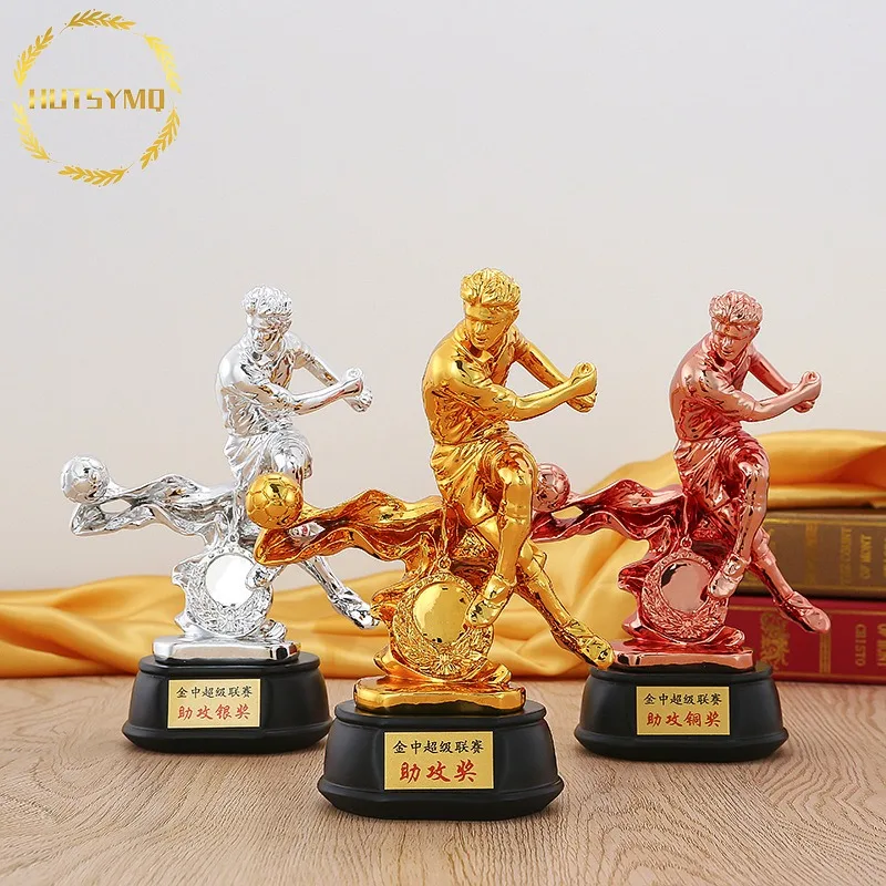 

2024 New High-end Resin Gold Plated Trophy Football Match Archer Trophy Company Student Employee Award