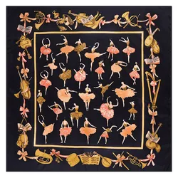 130CM 100% Twill Silk Scarf Women Dance Girl Square Scarves Large Bandana Luxury Kerchief Hijab Scarf Female Head Scarf Foulard