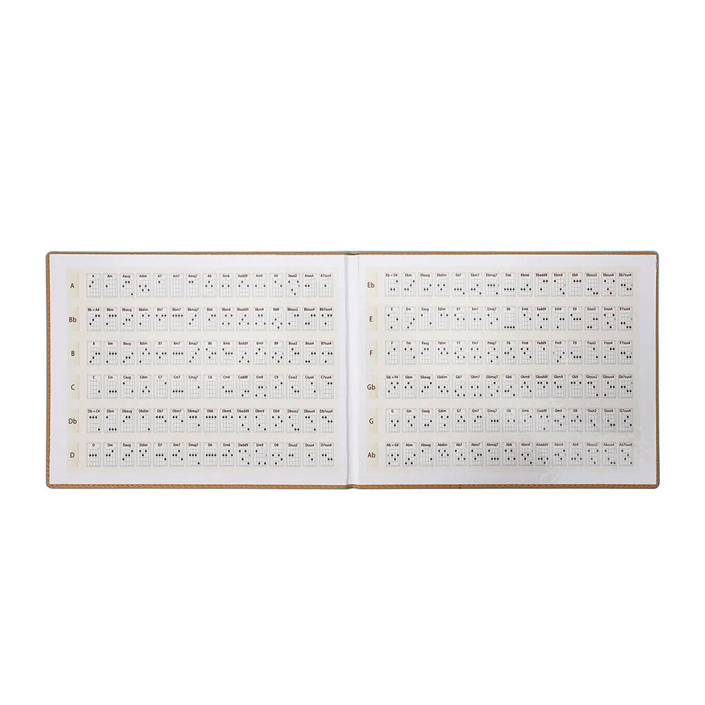 

Ukulele Chord Chart Book Durable Pu Paper Material Clear Printing For Beginner Practice Guide Wall Display With Storage Rack