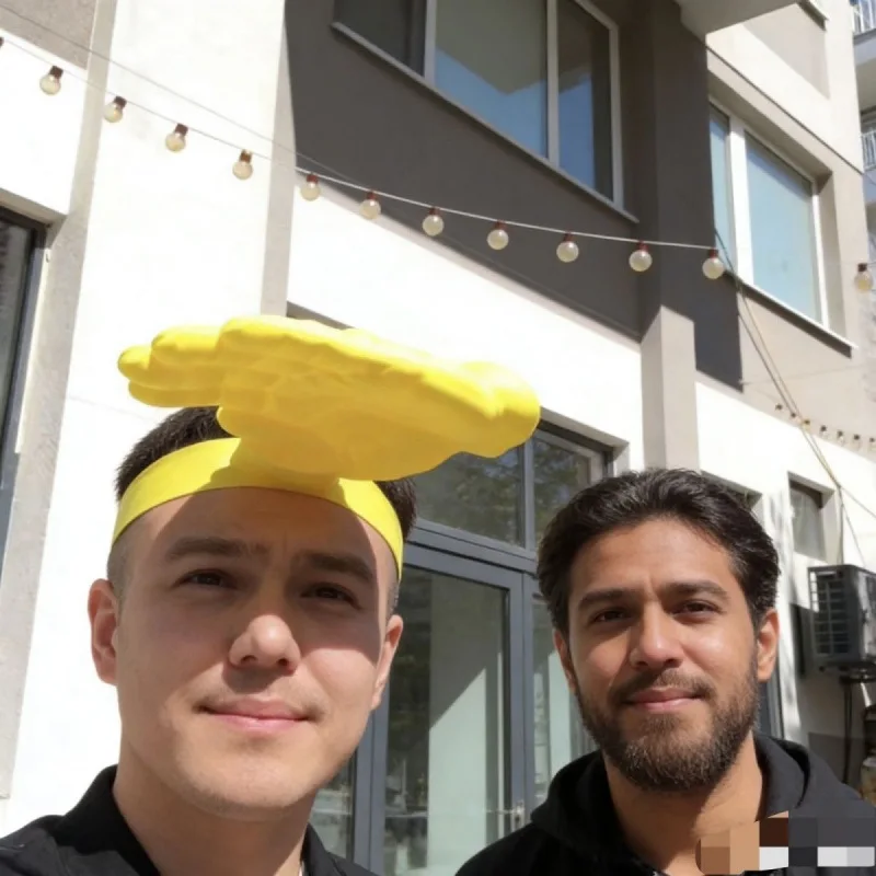 Creative Funny 3D Printed Palm-shaped Sunshade Hat Outdoor Sun Protection Hairband for Styling Photoshoot Accessories 2