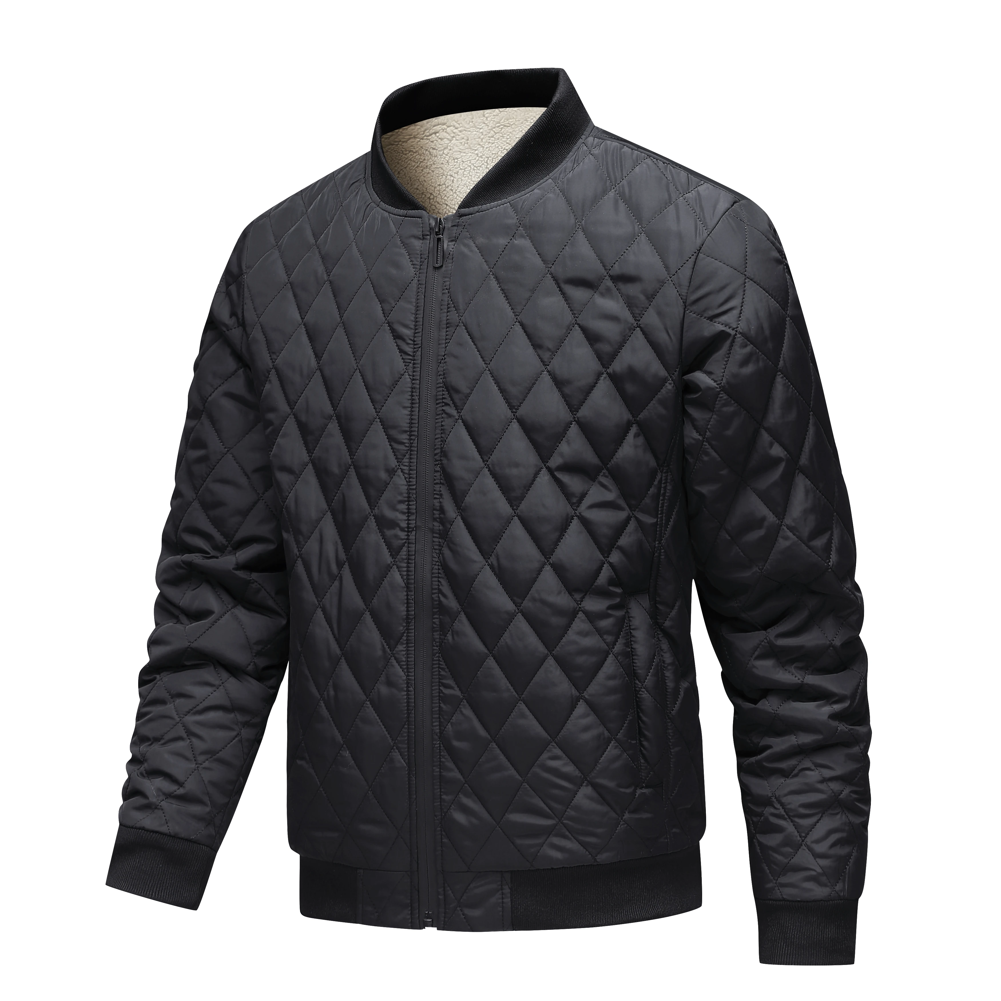 Chaqueta de invierno de talla europea para hombre, Parques gruesos, chaqueta acolchada con forro polar, abrigo cálido, chaqueta Bomber de béisbol, ropa de calle para hombre