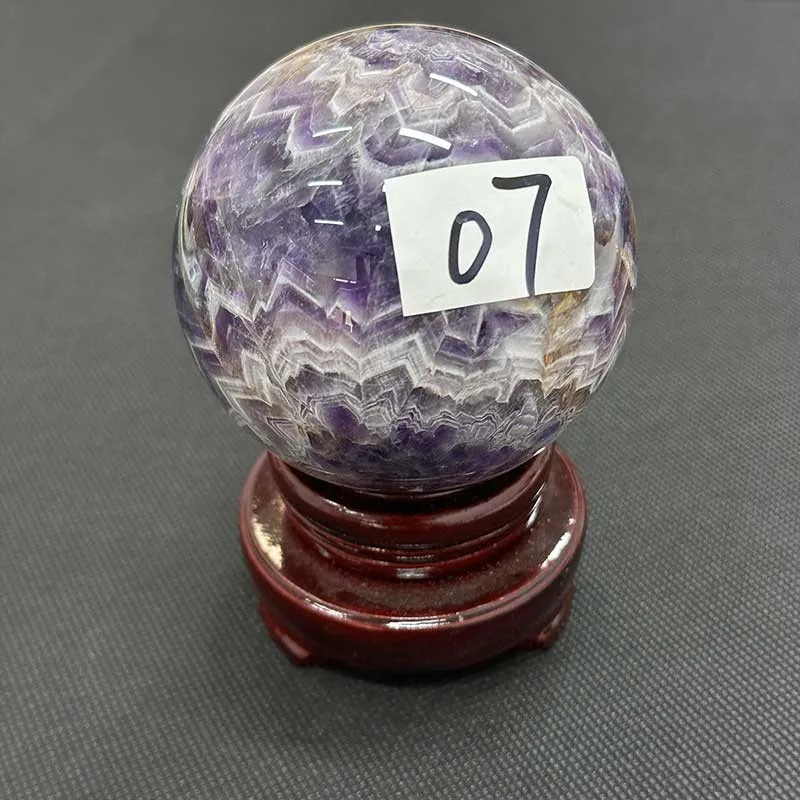 

Natural Dream Amethyst Reiki Healing Quartz Sphere Ball Crystal Stone 80mm with Stand