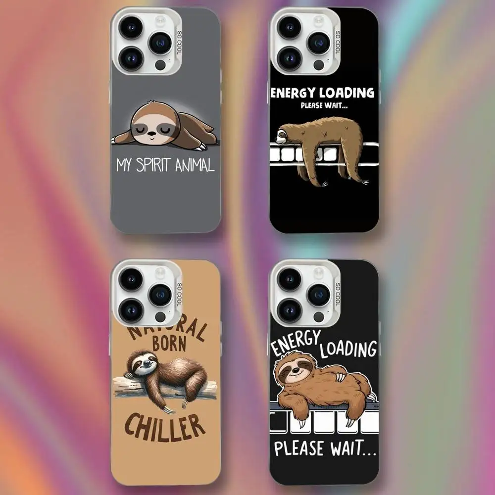 

Animal T-Turtle Sloths Phone Case For iPhone 16,15,14,13,12,11,Mini,Pro,SE,MAX White Matte Shockproof Cover