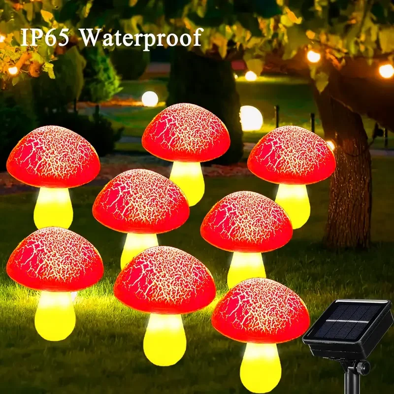 

Solar Crack Mushroom Garden Lights Outdoor Pathway Lights Made of Durable ABS for Yards Weddings Christmas Lawn Decorations