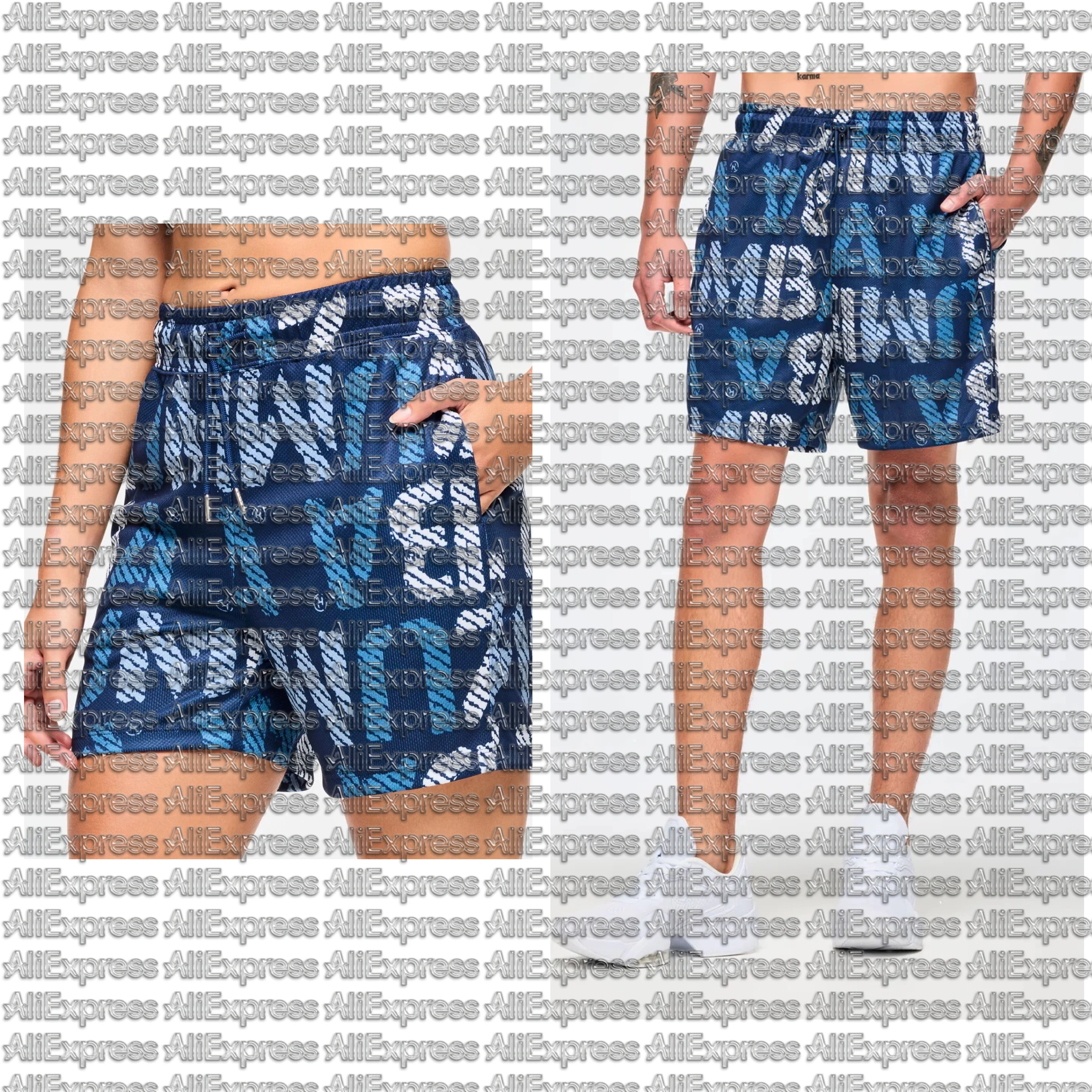 

New ZW Yoga Dance Fitness Running Shorts for Men and Women in Summer Loose Fit Quick Drying Fully Printed Casual Beach Shorts