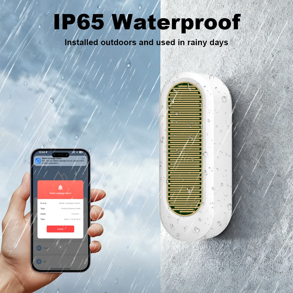جديد زيجبي المطر الاستشعار تويا الذكية IP65 في الهواء الطلق مقاوم للماء كشف المطر تسرب المياه الاستشعار في الوقت الحقيقي APP مراقبة تنبيه