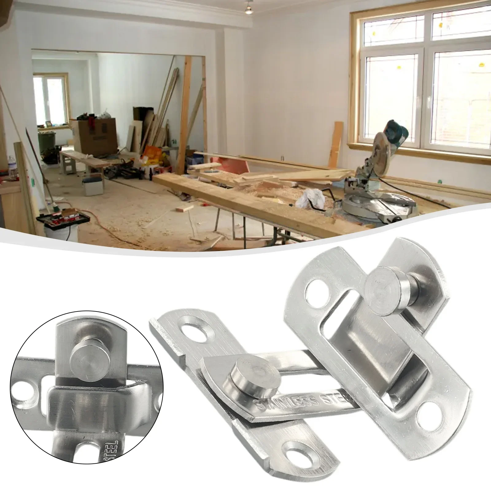 ~3Inch Door Bolt Stainless Steel ~90 Degree Right Angle Lock ~Door Latch Buckle Hasp Wine ~Cabinet Sliding Barn Door Lock Bolt