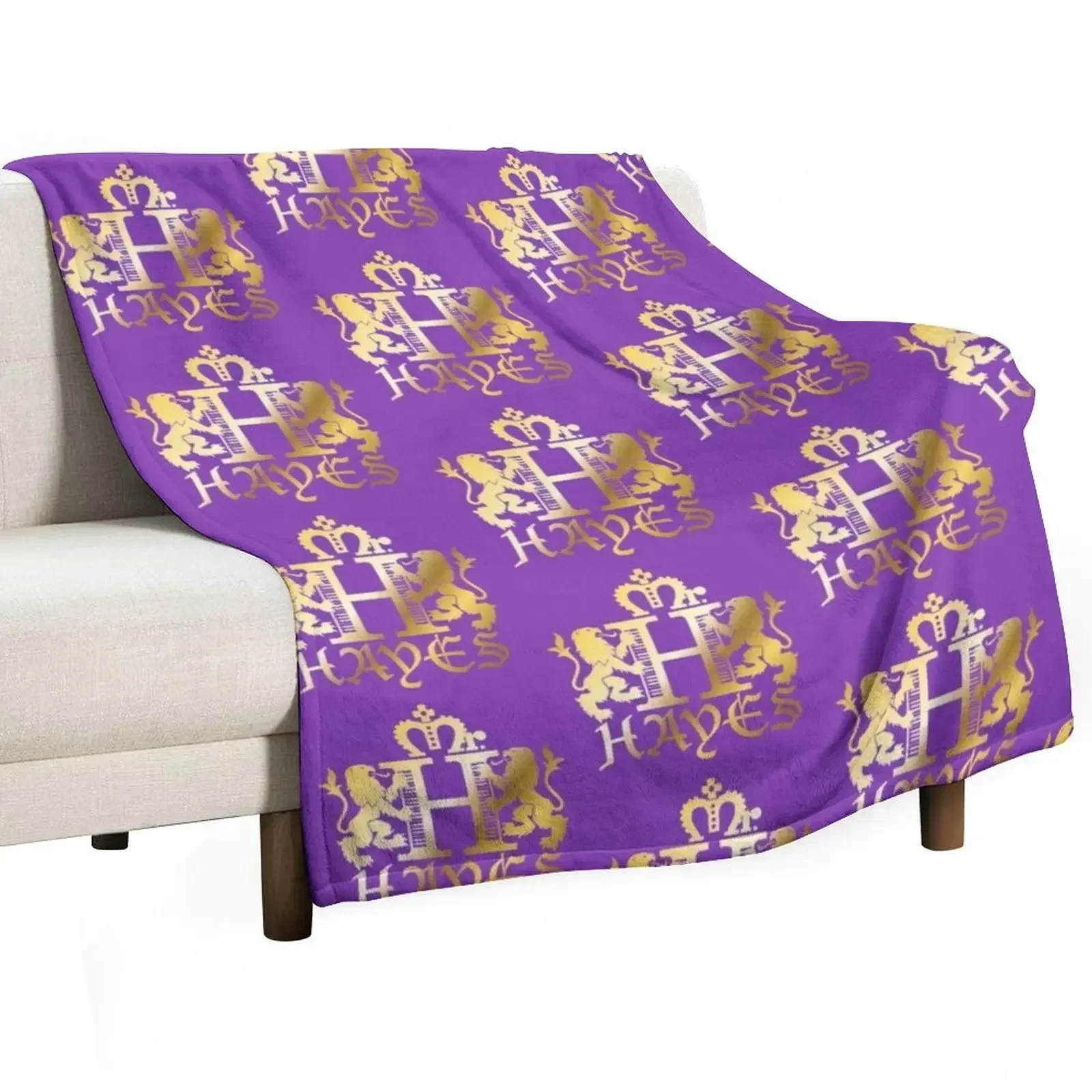 

Mr. Hayes Coat of Arms Gold Throw Blanket Sofa funny gift Cute Plaid Blankets