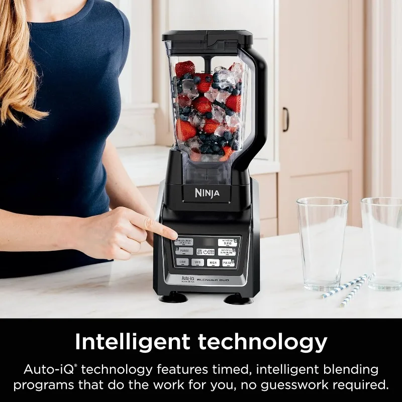 Ninja BL642 Nutri Ninja Personal & Countertop Blender with 1200W Auto-iQ Base, 72 oz. Pitcher, and 18, 24, & 32 oz