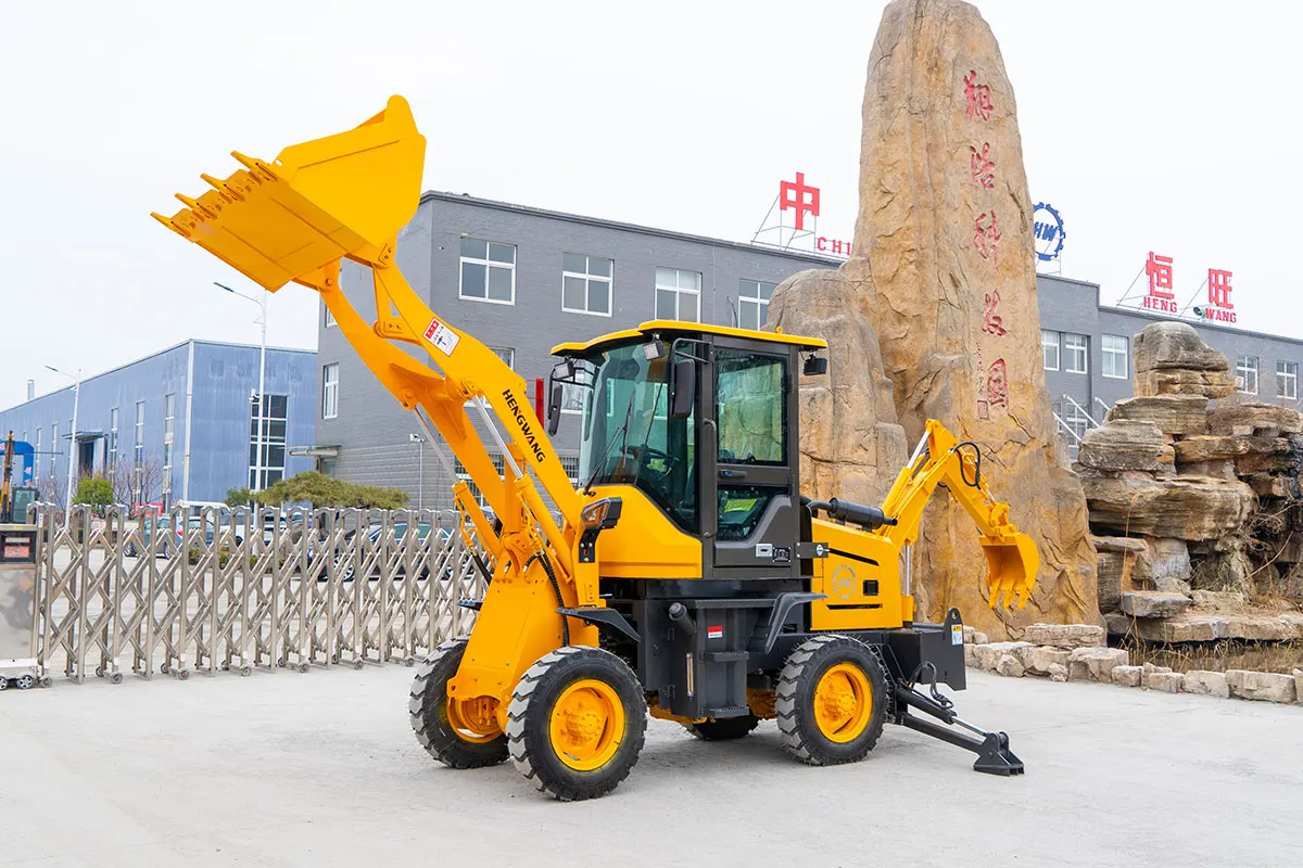 Compact Backhoe Loader 2870kg 1500mm Dig Depth 0.08m³ Excavator Bucket Tractor Loader Backhoe for Farm Ditching