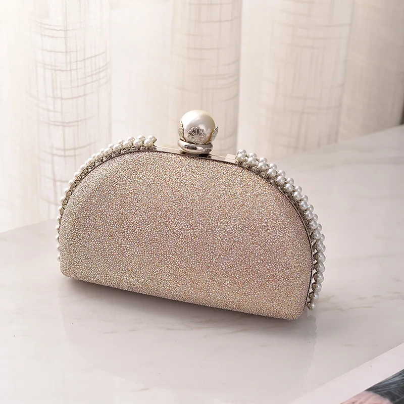 2023 New Women Sequins Clutch Bags Shell Shaped Evening Bags Pearl Hasp Wallets With Chain Mini Dinner Purse Drop Shipping