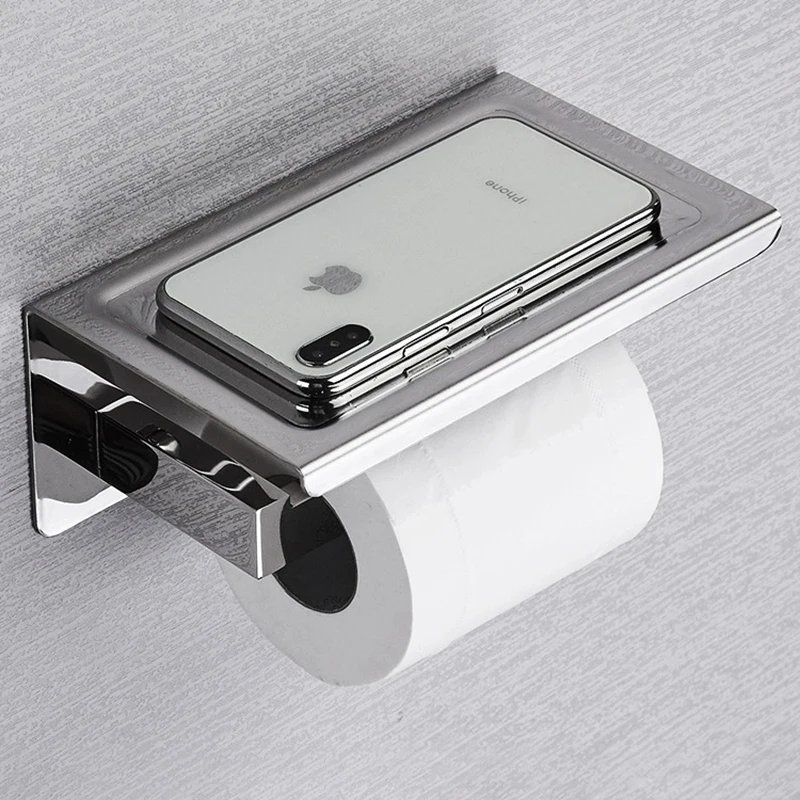 Toilet Paper Holder Black Matte Bathroom Decoration Tissue Box Roll Toilet Paper Dispenser Holder Drill Bathroom Accessories