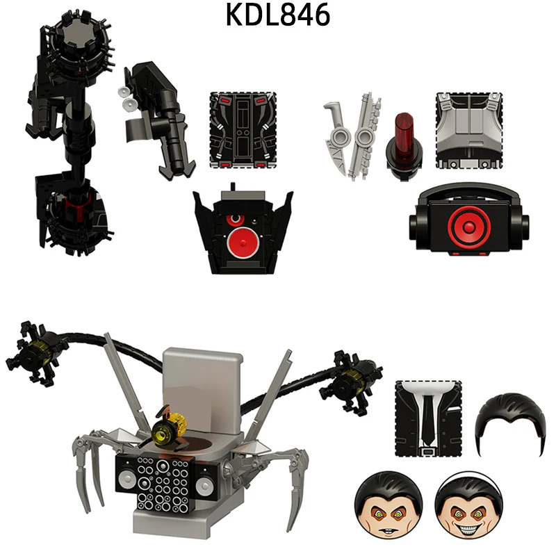 

The KDL844 Skibidi Sword Fighter Brad Dr. Diplomatic Toilet Model Blocks MOC Bricks Set Gifts Toys