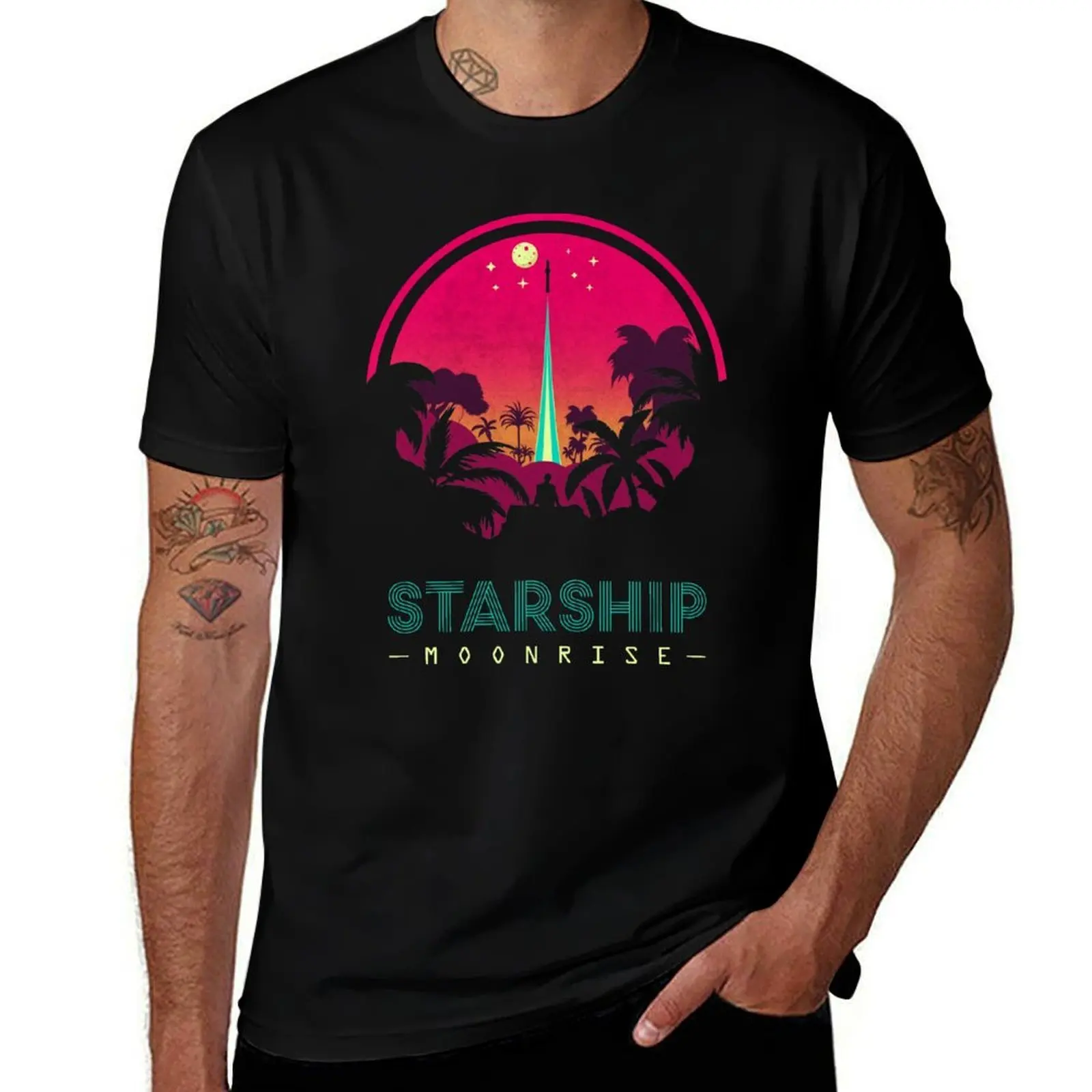 

SpaceX Starship Retro T-Shirt Plus Size Basic Short Sleeve Top
