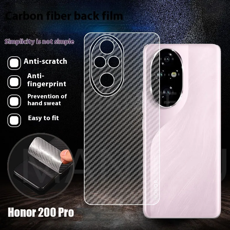 5-10Pcs/lot For Honor 200 Pro 3D Back Carbon Fiber Film Full Cover Clear Matte Screen Protector For Huawei Honor 200 Pro Lite