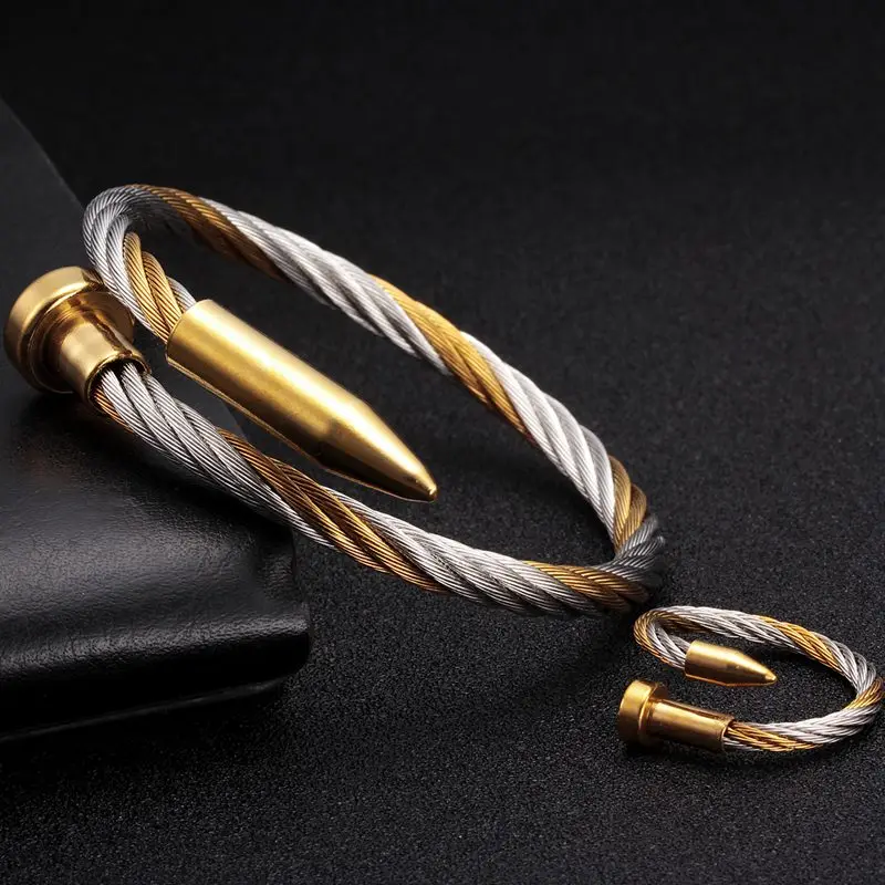 Luxury Braided Open Cuff Men Women Sporty Bangles Classic Stainless Steel Chain Link Fashion Bracelets Jewelry Gift