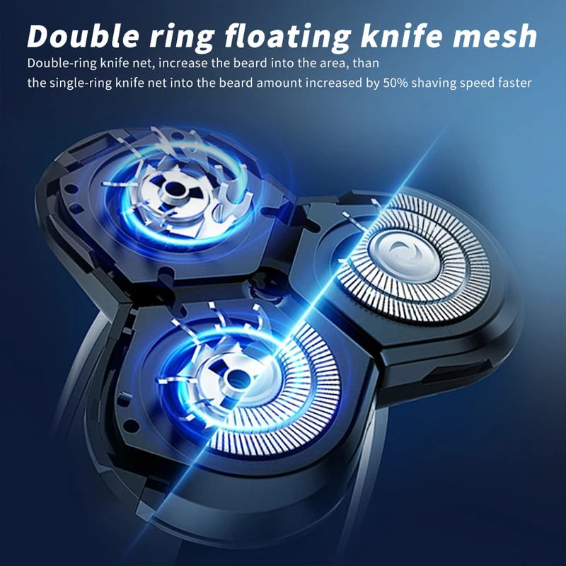 WAIKIL professional men's electric shaver beard and sideburns trimmer USB rechargeable high-power men's shaving machine razor