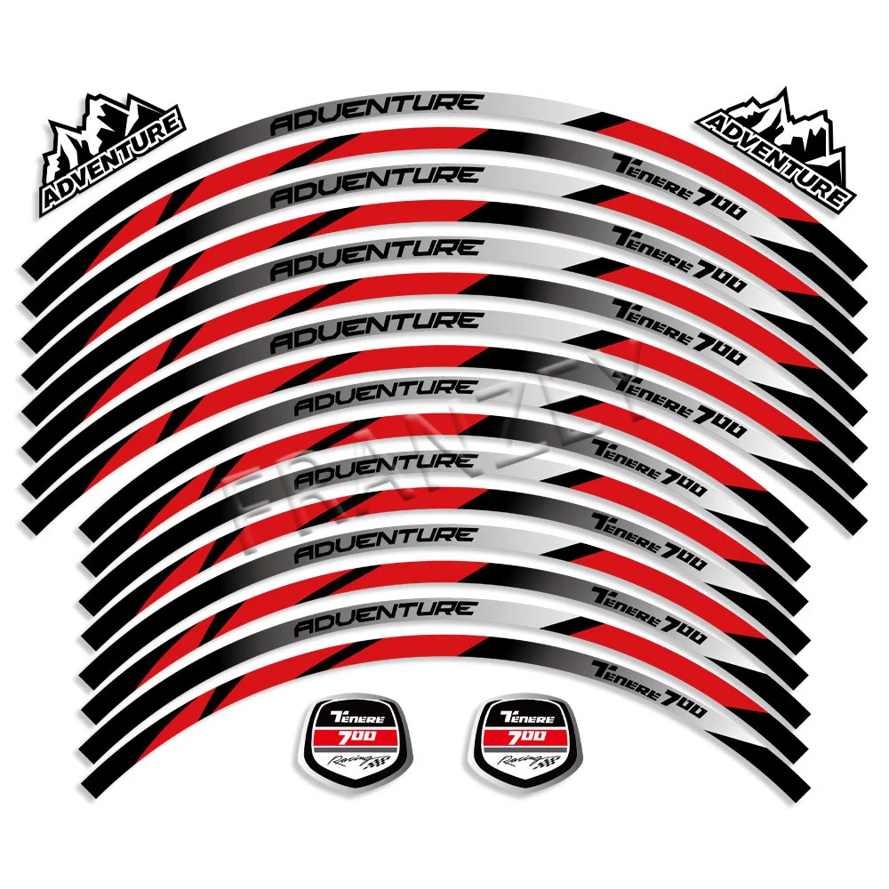 For TENERE 700 Tenere700 XTZ 700 XTZ700 Reflective Motorcycle Accessories Wheel Stickers Hub Decals Rim Stripe Tape