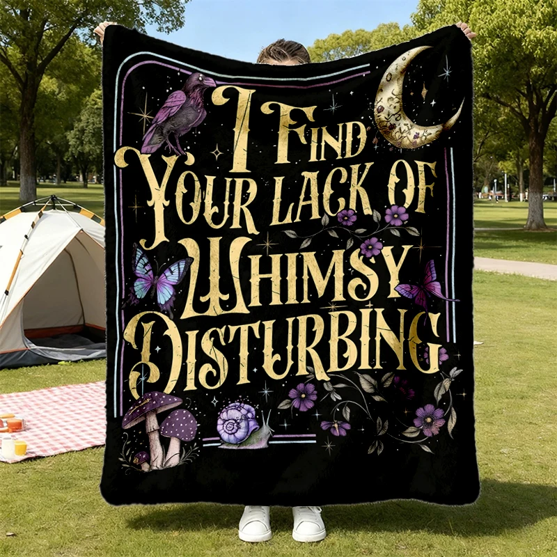 Whimsigoth Witchy Flannel Blanket, I Find Your Lack of Whimsy Disturbing Flannel Blanket