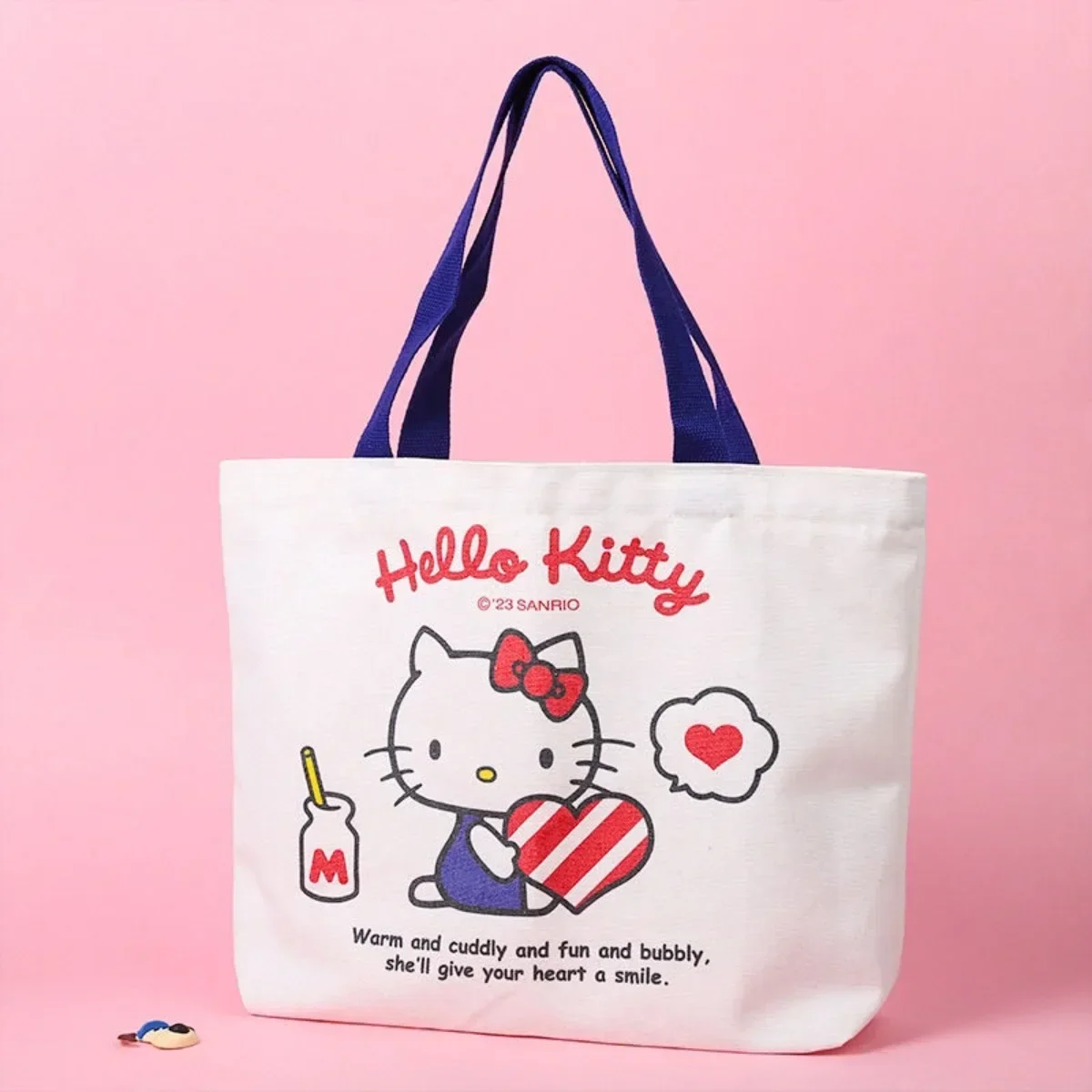 Hello Kitty Tote Bag MINISO Portable Shoulder Bag My Melody Light Large Capacity Storage Book Handbag