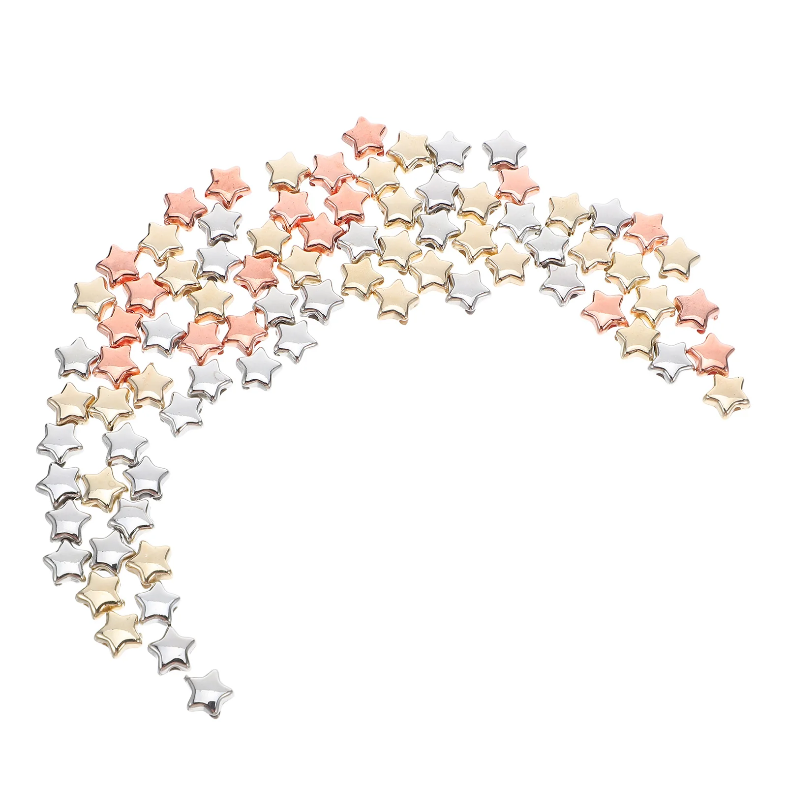 

600Pcs Electroplated Star Spacer Beads Large Hole Five-Pointed Star Beads for DIY Necklace Earring Bracelet Christmas Crafts