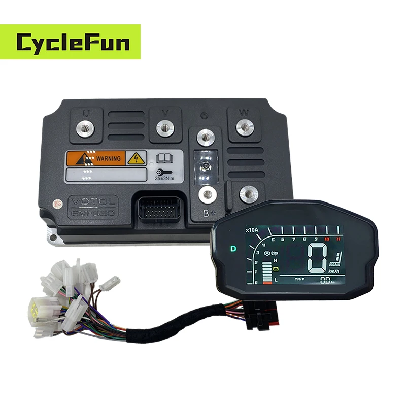 

Powerful VOTOL EM-550 EM550 Boost 1000A Peak 1700A 14KW-18KW BLDC FOC Controller with DKD Display for PMSM Electric Motorcycle