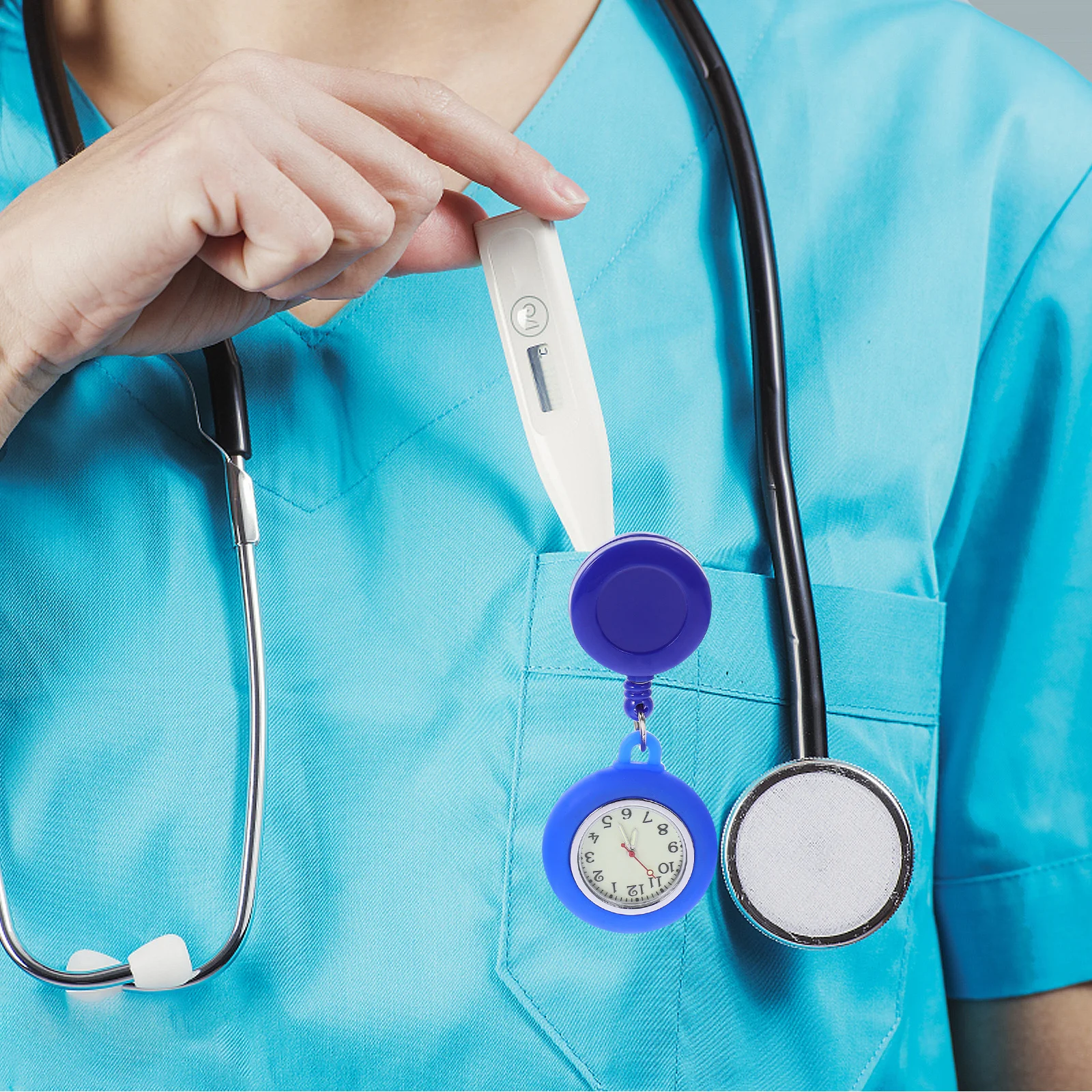 3 قطع ساعة جيب للممرضات للأطباء والممرضات للجنسين هدية للموظفين الطبيين مصنوعة من خليط معدني فاخر وحركة كوارتز مستديرة محمولة #5