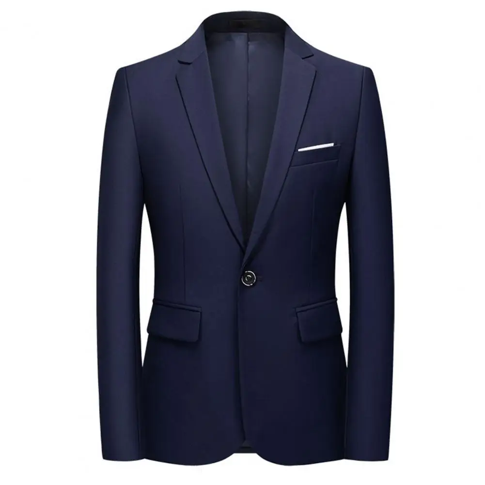 Men Blazer Suit Coat Slim Fit Men Business Jakcet Single Buttons Suits Jacket Anti-wrinkle Men Formal Wedding Groom Blazer Coats