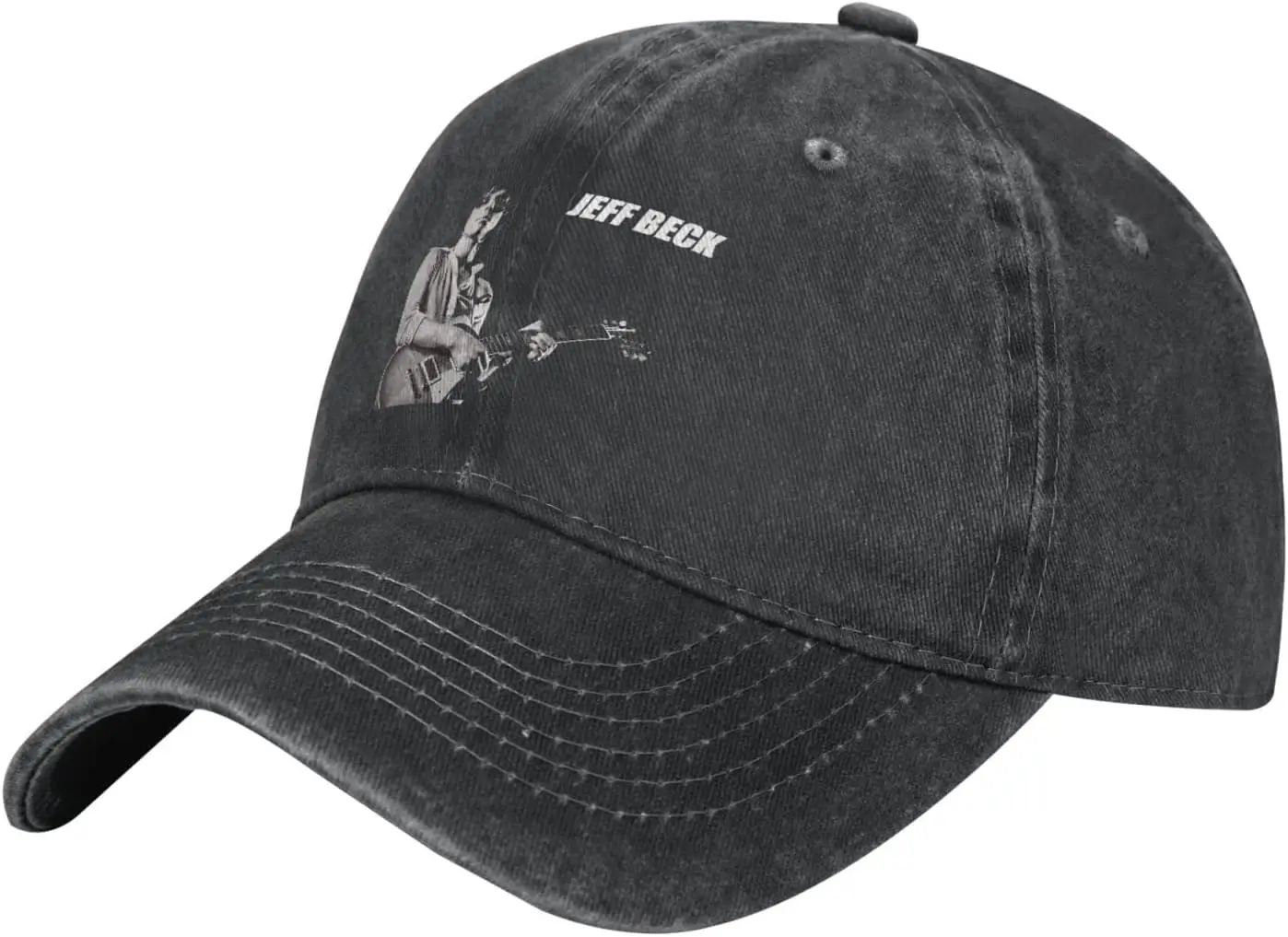 

Jeff Beck Hat Cap Distressed Denim Vintage Washed Trucker Hat Men Women Classic Adjustable Black