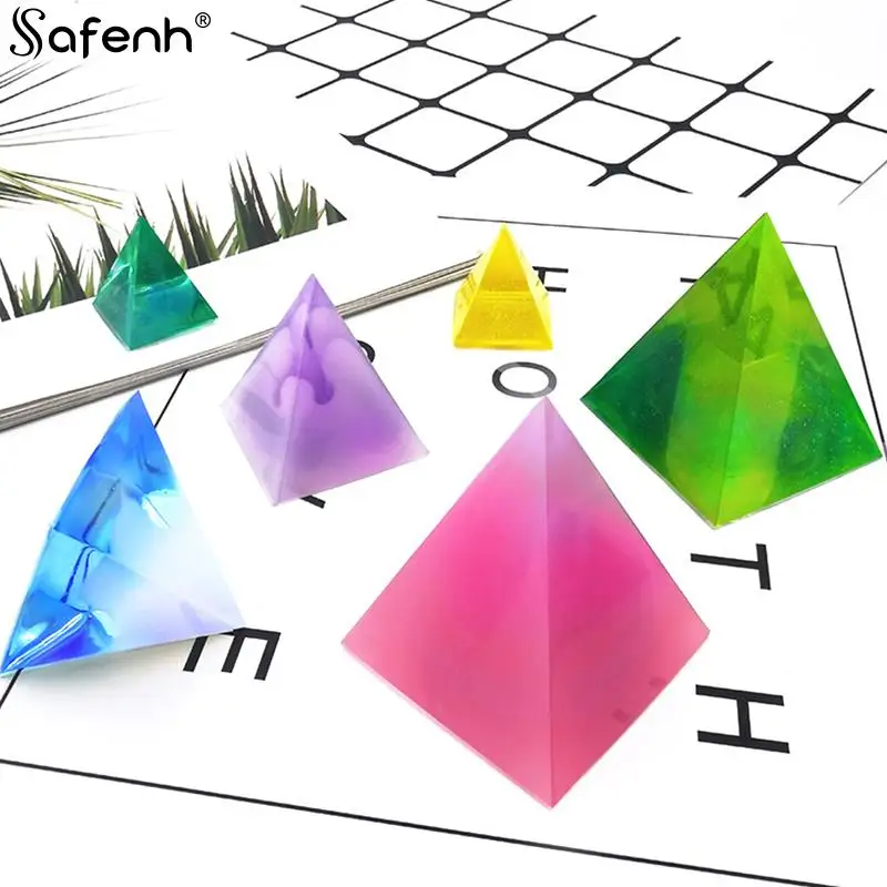 1pcs DIY 20mm-60mm Pyramid Crystal Epoxy Resin Mold Pyramid Triangle Quicksand Silicone Mold  resina epoxi transparente