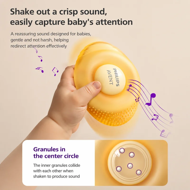 Philips Avent Cloud Elf Baby Rattle Teether Food Grade Liquid Silicone Teething Toy with Storage Box