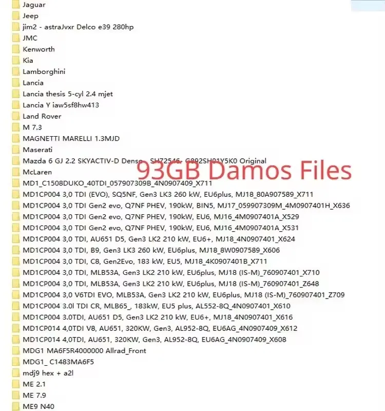 

Newest ECU Programming Tool 93GB Damos Files +Winols 4.7 Software+ ECM TITANIUM 26100+ Immo Service Tool V1.2+Install Video Gui