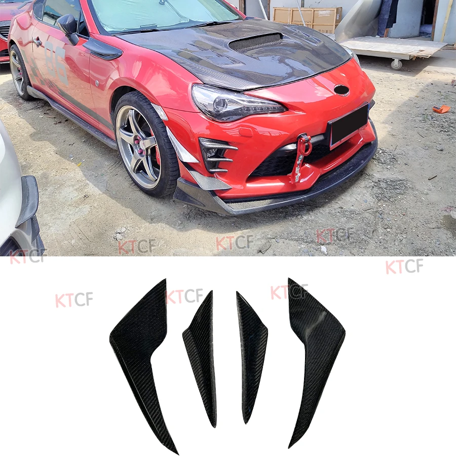 Carbon Fiber FRP Front Bumper Splitters for Toyota FT86 GT86 Front Bumper Inner  Outter Canards 2017-2020