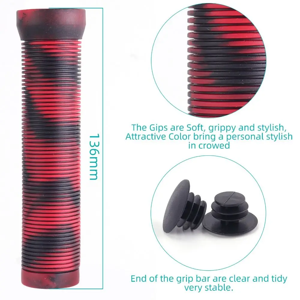 실용적인 고무 자전거 핸들 바 그립, 미끄럼 방지, 사이클링 액세서리, 충격 방지 핸들 바 커버, 야외 스포츠, 6 가지 색상